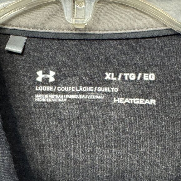 Under Armour HeatGear Loose Fit Polo Shirt XL Dark Gray - Picture 3 of 12